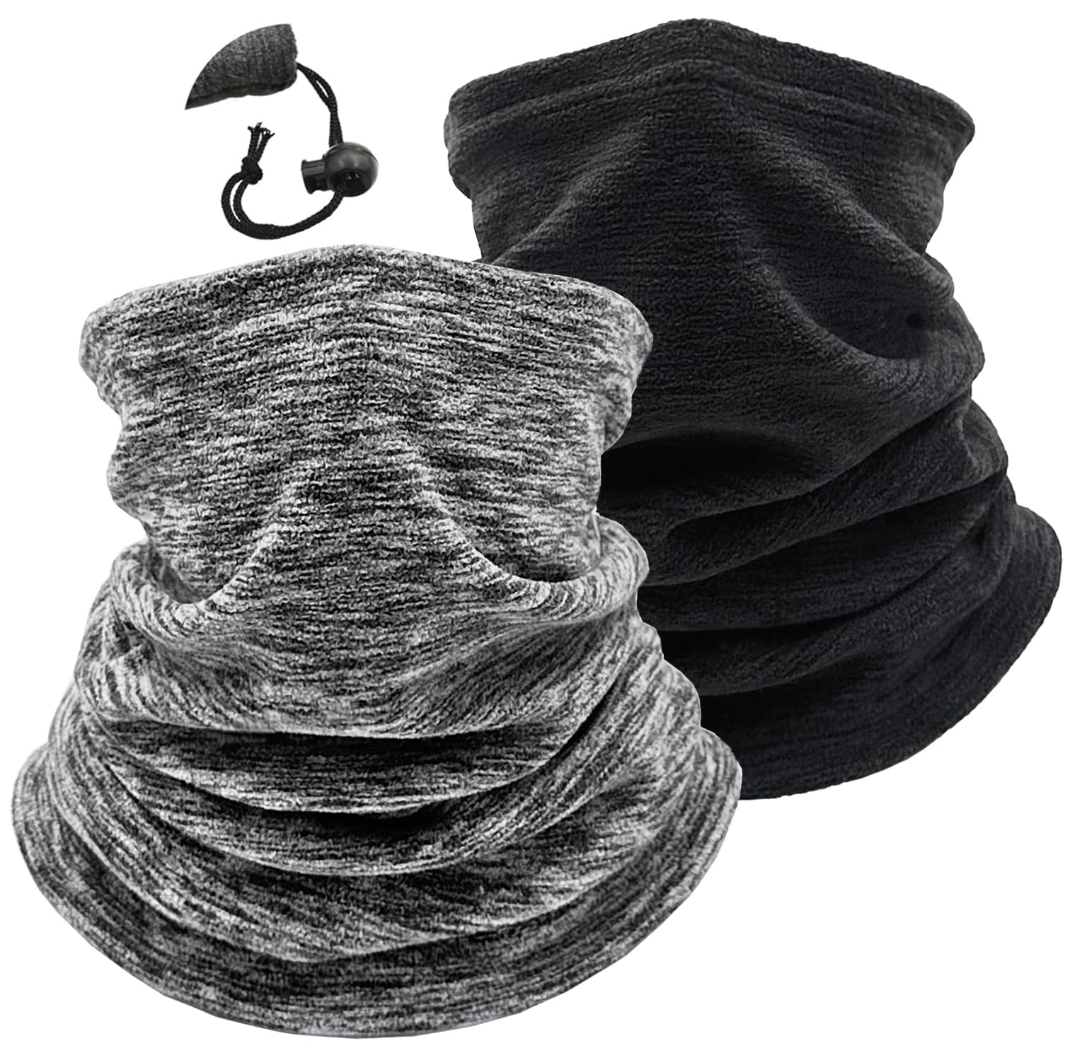 Beurlike 2 Pack Winter Neck Warmer Gaiter Women Men Fleece Warm Windproof Face Scarf Cover Ski Mask for Cold Weather