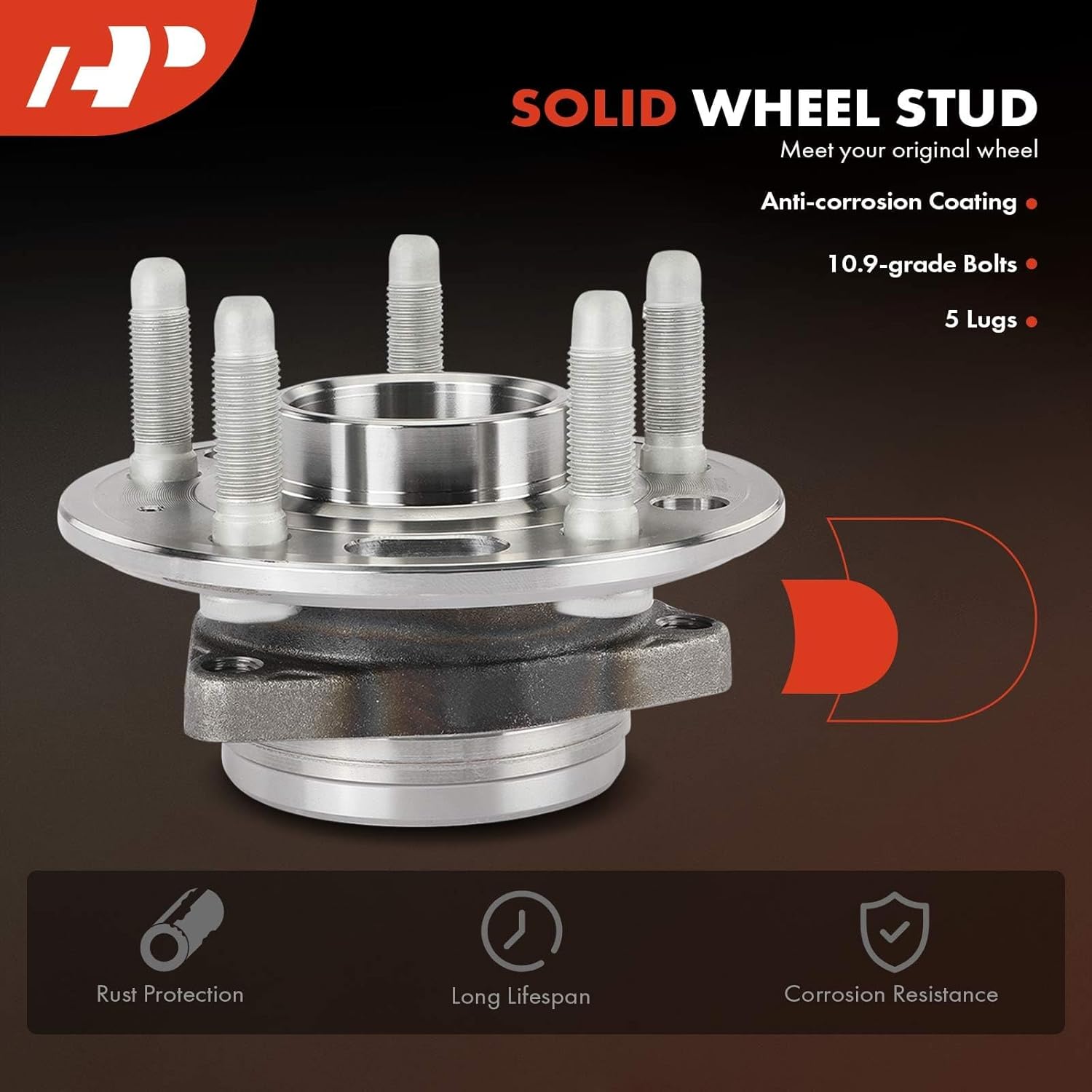 A-Premium 2 x Front or Rear Wheel Bearing and Hub Assembly with 5-Lug Compatible with Chevy GMC Buick Cadillac - 2010-2020 - Equinox Malibu Impala Terrain LaCrosse Regal Allure CTS XTS