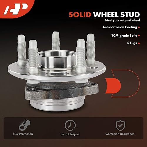 Miniatura 6 de A-Premium Cojinete de rueda delantera o trasera y conjunto de cubo con 5 lengüetas compatible con Chevy GMC Buick Cadillac - 2010-2020 - Equinox
