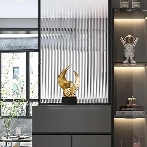 Miniatura 6 de Escultura de arte abstracto, estatua decorativa dorada de resina, adornos blancos modernos para sala de estar, decorativas modernas para mesa de