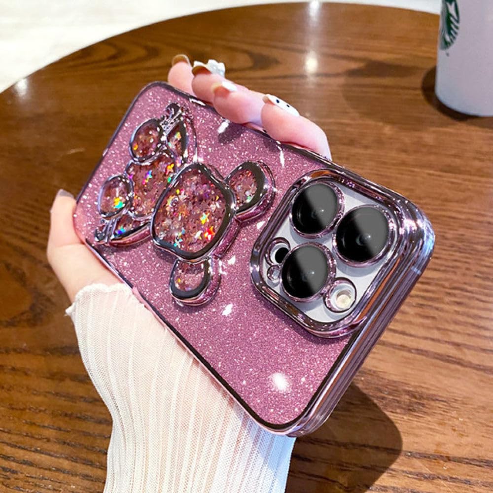 Śliczne etui z brokatem Quicksand na iPhone 15 14 13 12 11 Pro Max 15Pro 7 8 Plus Xr X Xs Max Folia ochronna na obiektyw, różowy brokat, na iPhone X XS