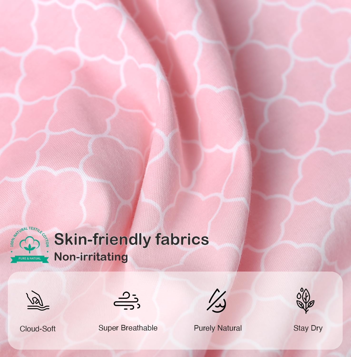 Baby Swaddle,Sleep Sack 6-12 Months,Adjustable WearableTransition Blanket,Miracle Swaddles for Babies Large,100% Cotton-2-Piece