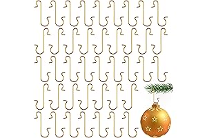 100 Pack Christmas Ornaments Hooks, Gold Hooks for Holiday Decorations