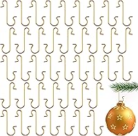 Zanzike 100 Pack Gold Christmas Ornament Hooks - Sturdy Rust-Proof Metal S-Hooks for Xmas Tree Hanging & Decorations
