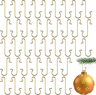 100 Pack Ornaments Hooks, Christmas Ornament Hooks, Hooks for Christmas Ornaments, Christmas Tree Hooks for Ornaments, Ornaments Hooks for Christmas Trees, Christmas Tree Decoration Hangers, Gold
