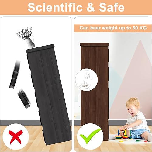 Miniatura 4 de Paquete de 10 anclajes metálicos sin taladrar para muebles a prueba de bebés, correas de seguridad adhesivas para TV para evitar caídas y