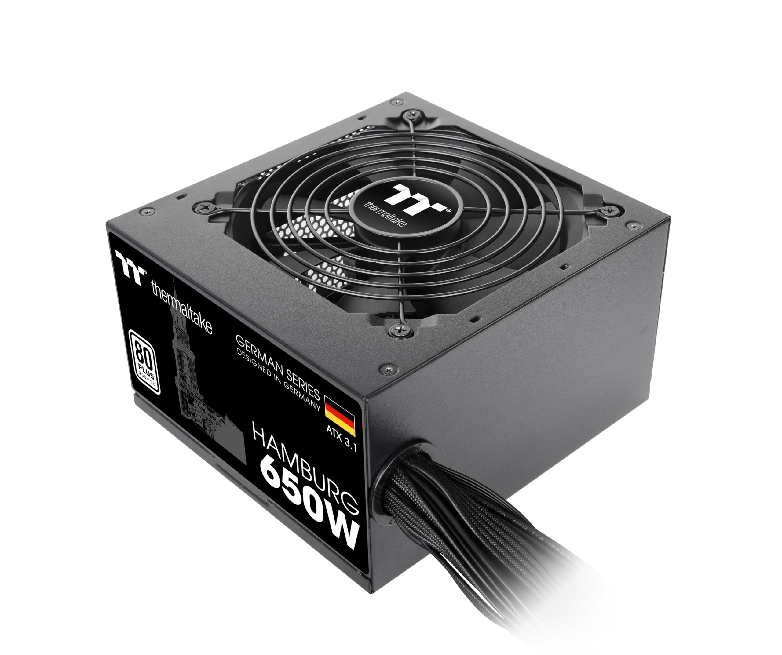 Thermaltake Hamburg 650W Power Supply | ATX 3.1 | PCIe 5.1 | 80Plus White Certified | Low-Noise Operation | German Series