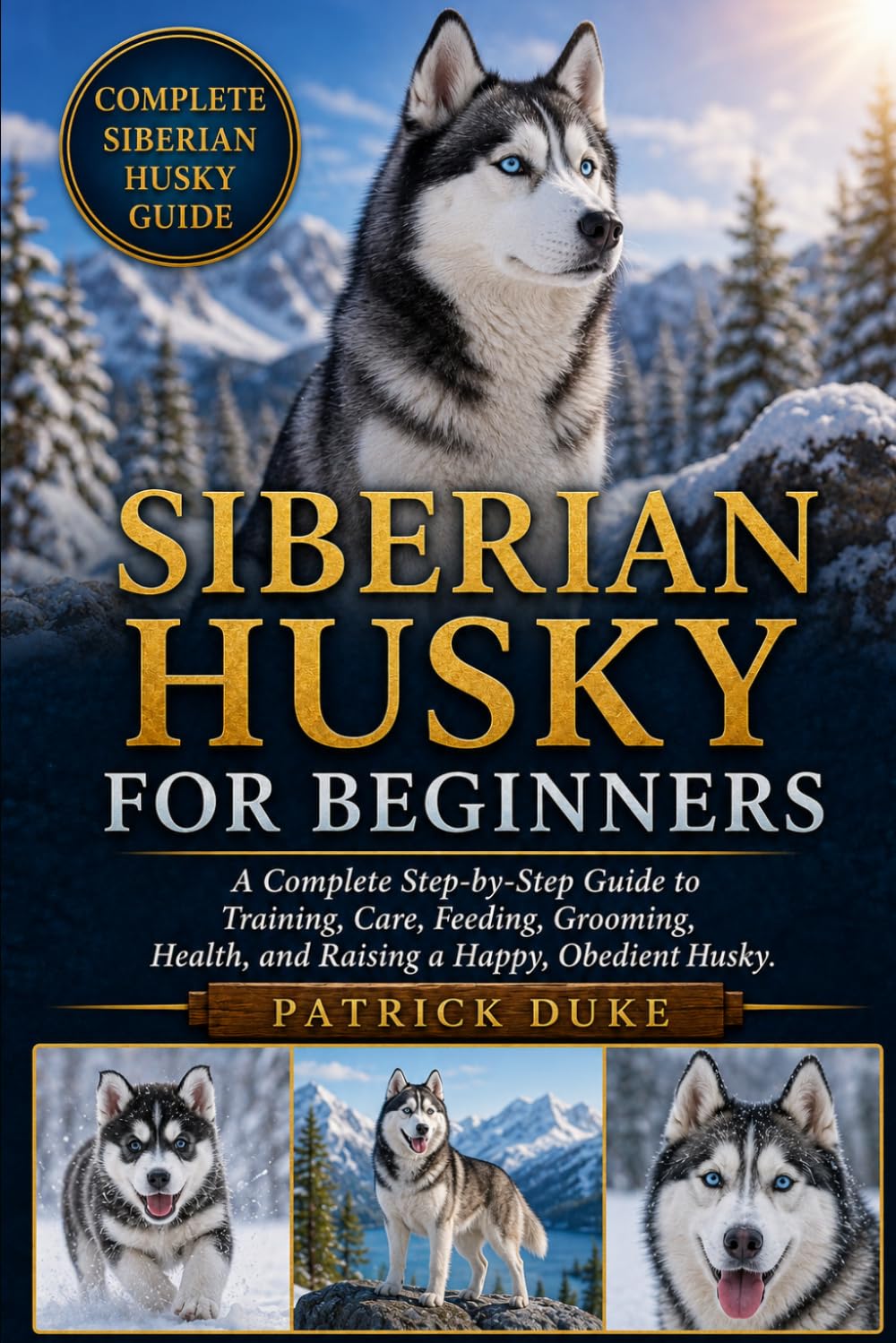 SIBERIAN HUSKY FOR BEGINNERS: A Complete Step-by-Step Guide to Training, Care, Feeding, Grooming, Health, and Raising a Happy, Obedient Husky.
