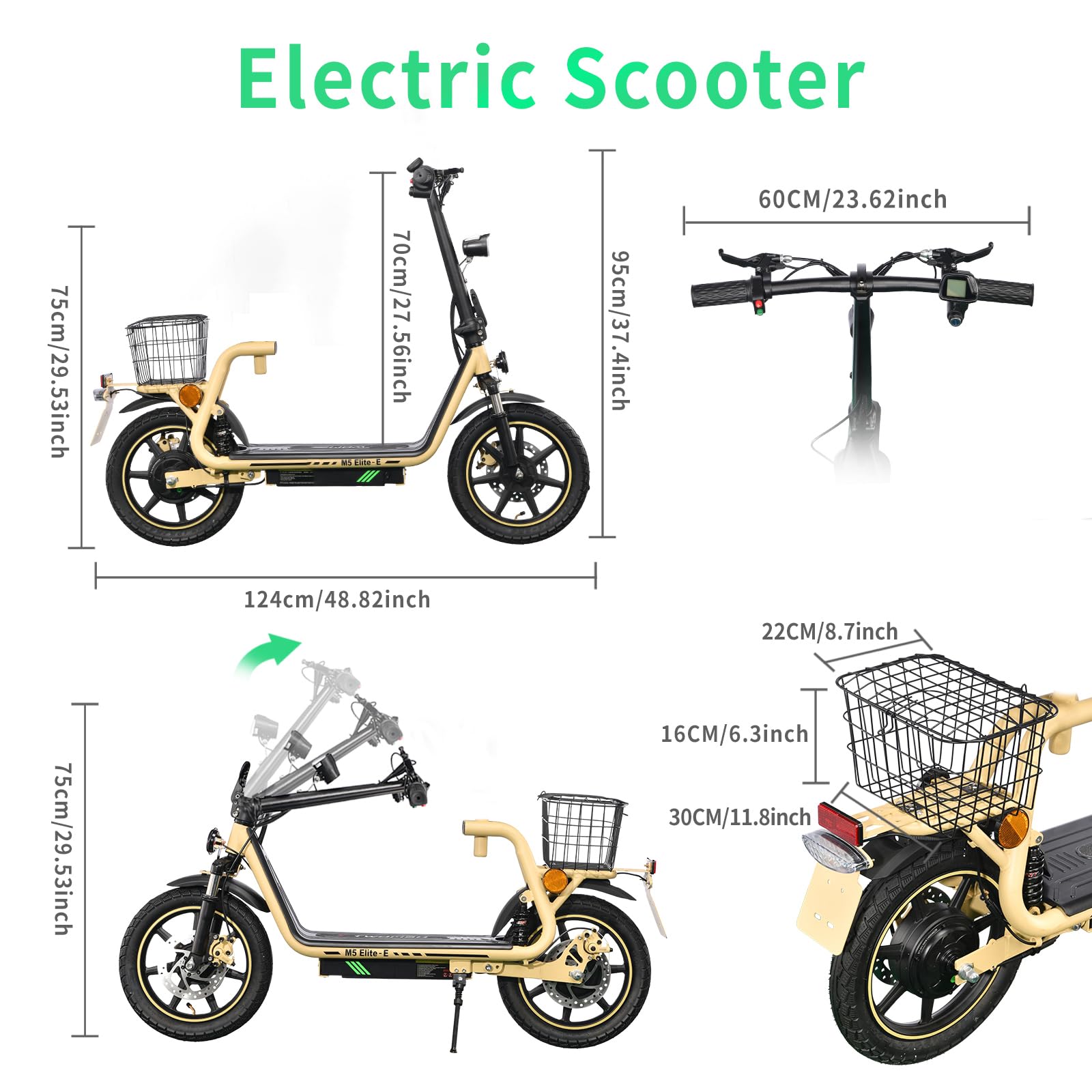 TWOFISH M5 Elite E-Scooter Mit EEC-Zulassung – 500W Motor, 48V 13Ah Akku, 30 Km Reichweite & 14 Zoll Reifen Für Stadt Und Land
