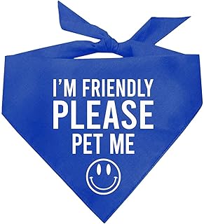 I'm Friendly Please Pet Me Dog Bandana (Royal, OS 151)