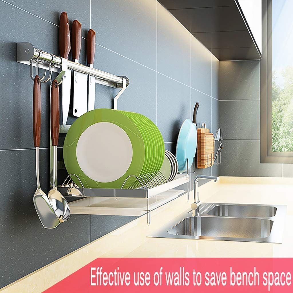 Wall-Mounted Dish Drying Rack,Kitchen Rack,Drain Rack Dish Rack with Drain Pan,Holder(