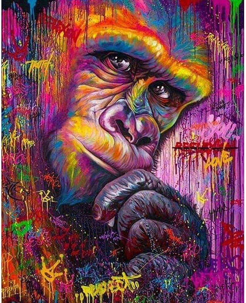 DIY Paint by Numbers Painting Canvas for Kids or Adults Beginner with Brushes and Acrylic Paints Frameless Colorful Strong Ape(40x50cm)