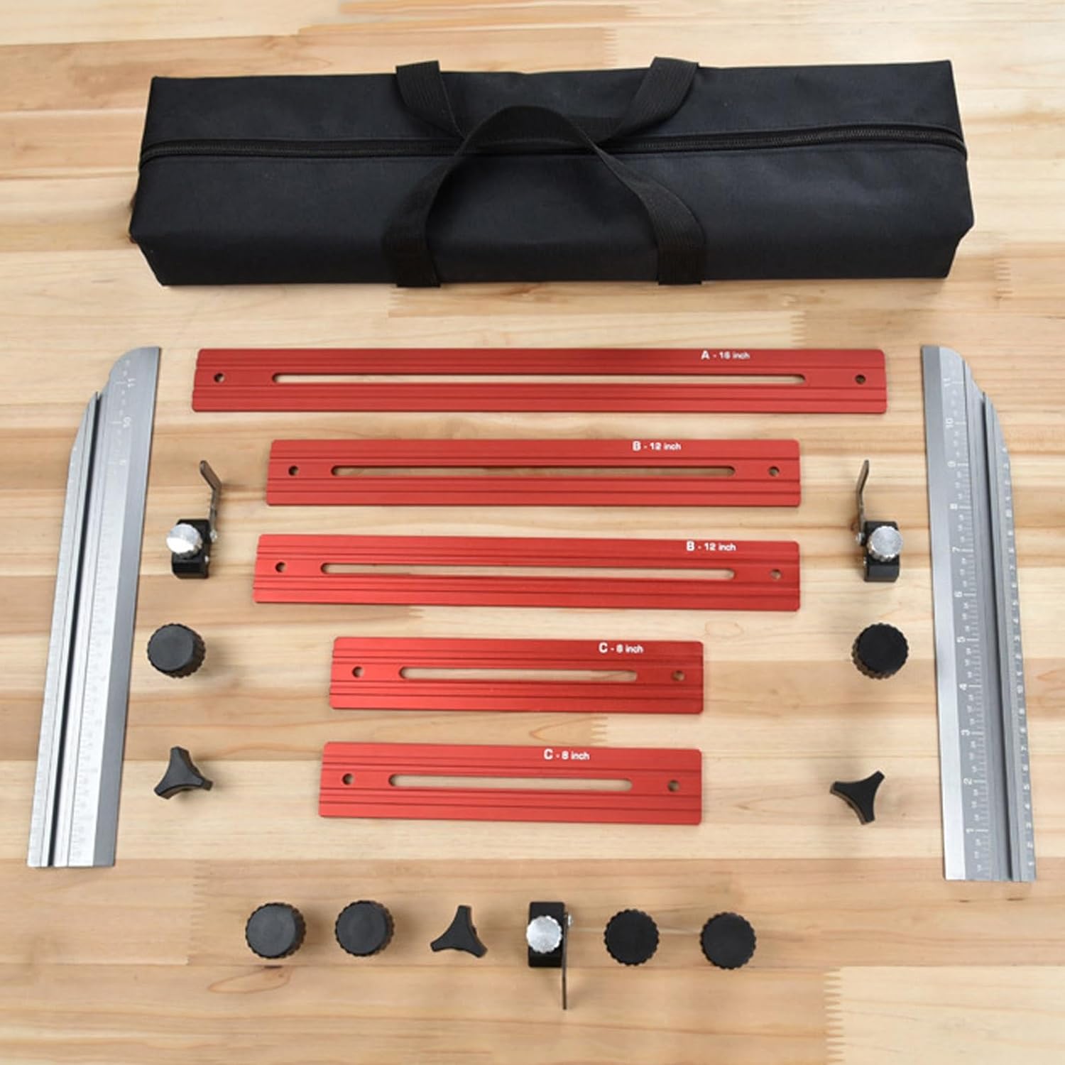 Upgrade Stair Tread Tool Jig Precise Angle Measuring Tool Aluminum Alloy Stair Tread Template Tool Gauge for Stairs Risers Partitions Cutting Drywall