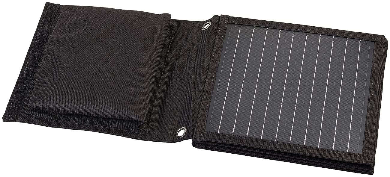 revolt Faltbares Solarpanel: 28-Watt-Solar-Ladegerät mit 2 USB-Anschlüssen (5V/4,8A), faltbar, IPX4 (Solartasche, Solarpanel Camping, Kfz)