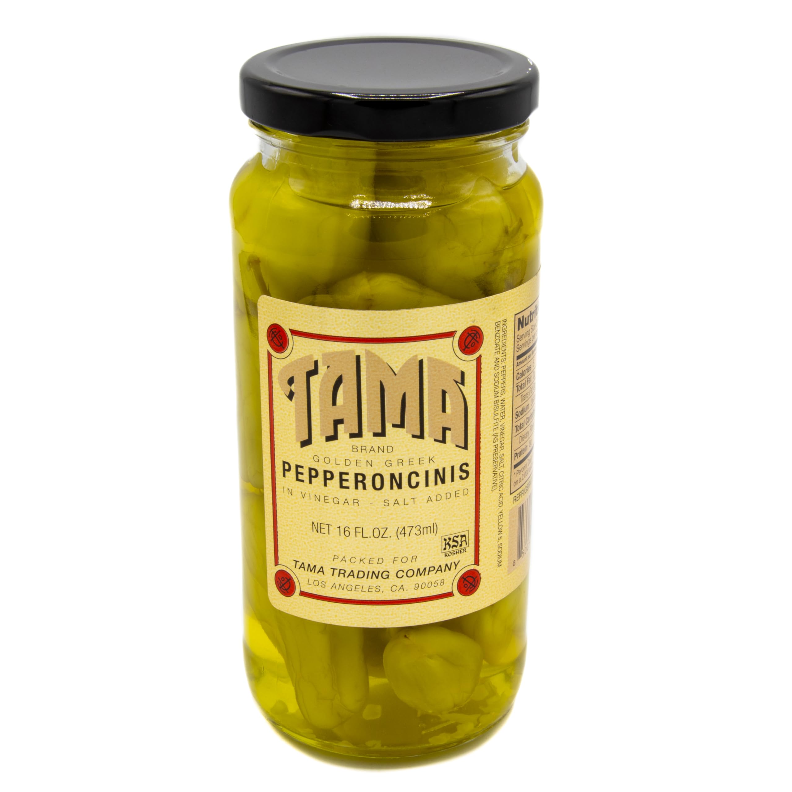 Tama Golden Greek Pepperoncinis in Vinegar, Kosher, 16 oz