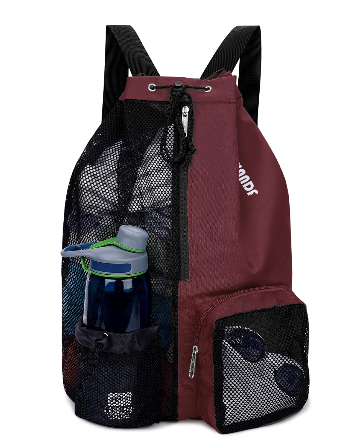 Swim Bag Mesh Drawstring Backpack with Wet Pocket for Swimming, Gym, and Workout Gear