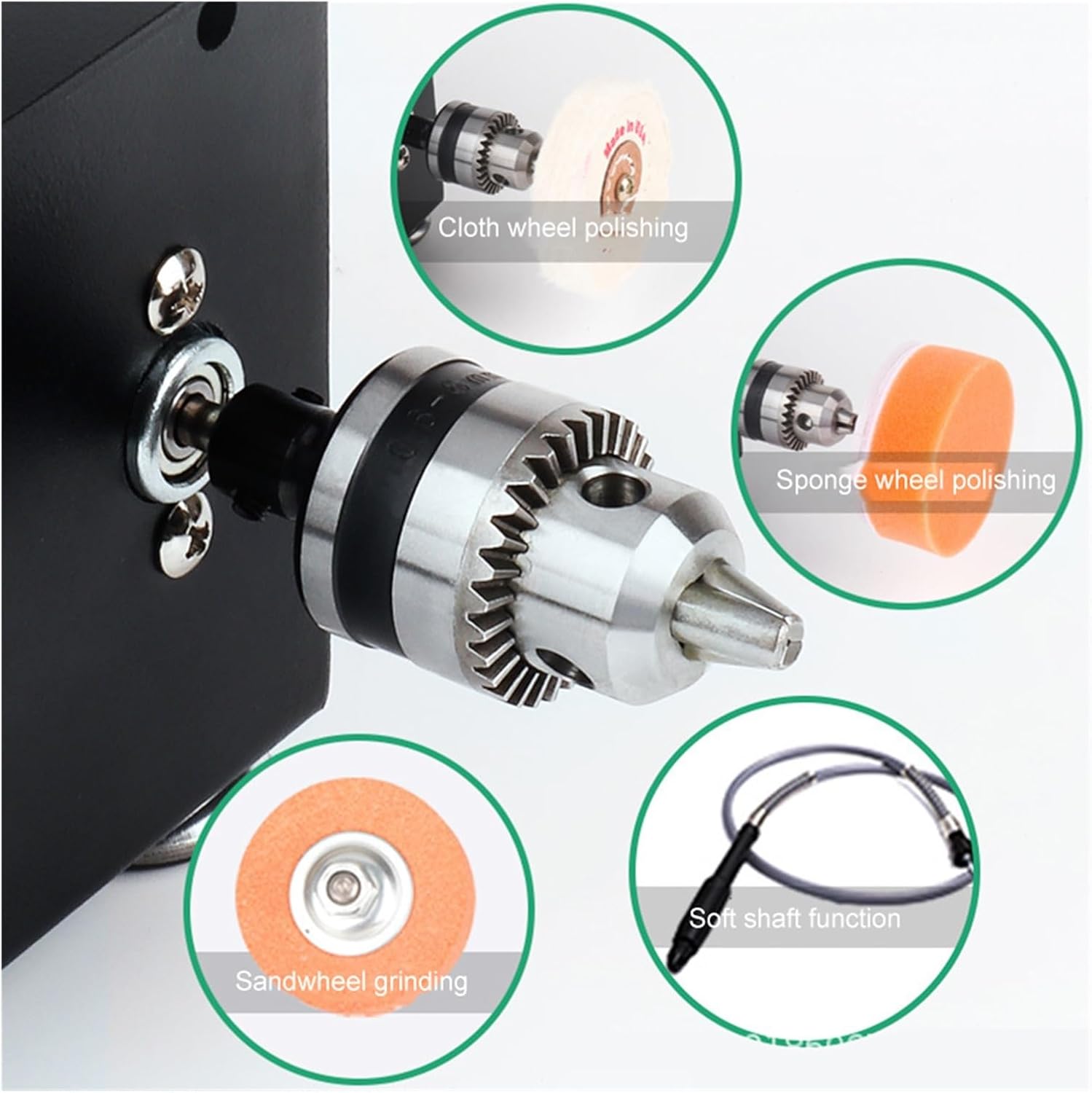 Sander, Polisher Mini Electric Belt Sander DIY High-Speed Sand Disc Machine Multifunction Desktop Grinding Machine Polishing woodworking tool(Set meal 3)