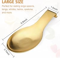 Vista 2 de Reposa cucharas de acero inoxidable, soporte para espátulas y cucharones, soporte para utensilios de cuchara de acero inoxidable, acabado cepillado