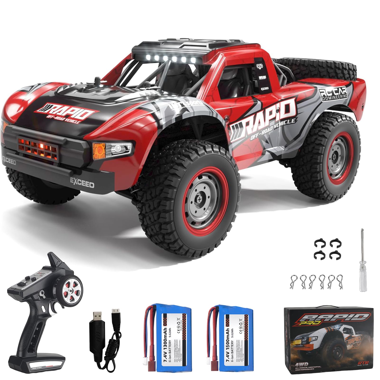 1:14 Brushless RC Auto 50 KMH Rimozione Alta Velocità Auto All Terrain RC Trophy Truck per Adulti Ragazzi 4WD Off-Road Auto telecomandata Buggy Big Short Course (RTR)