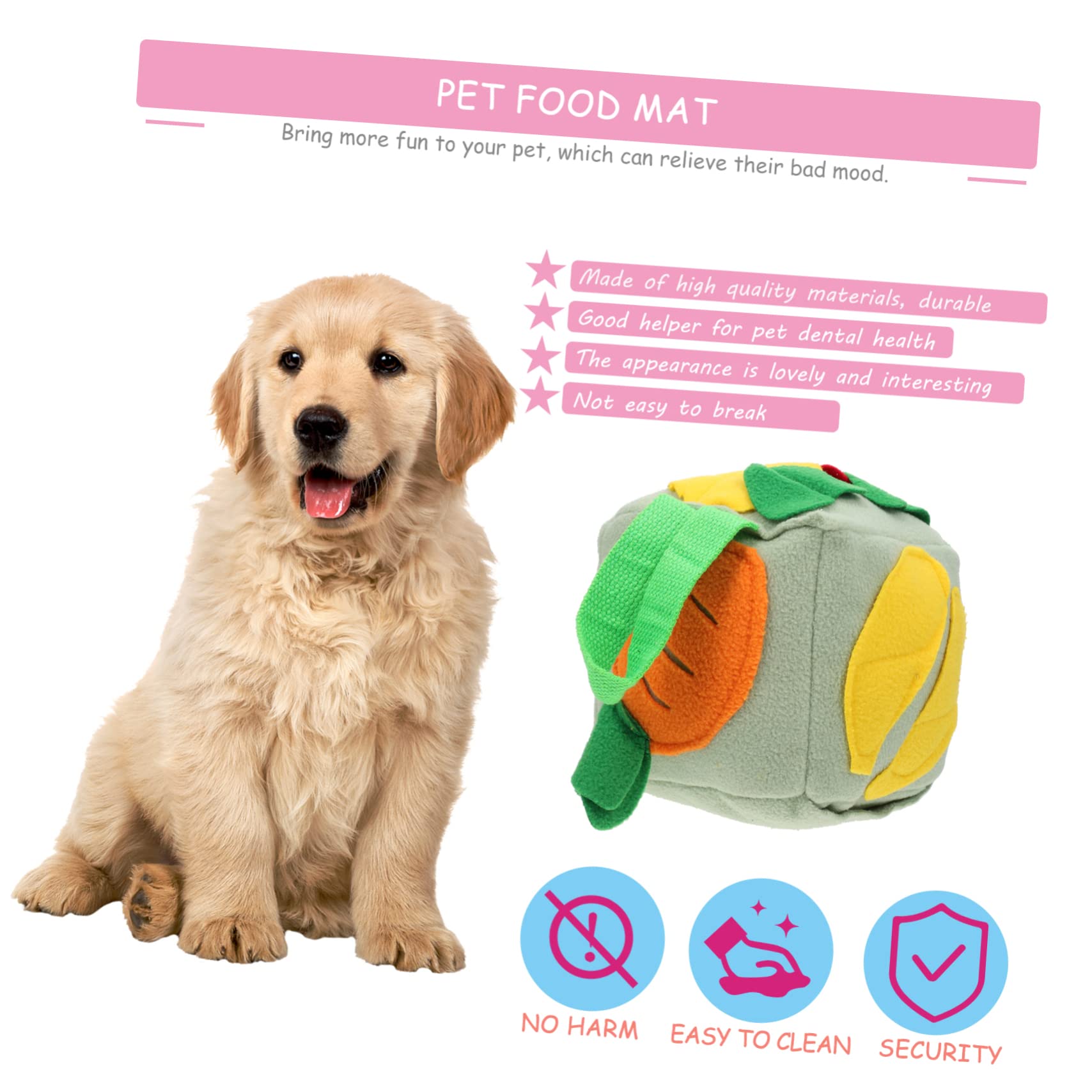 Housoutil 3pezzi Palla Per Cani Snuffle Giocattolo Per Foraging e Addestramento Mat Per Sniffing Con Dispersione Di Cibo Stimola Attività Fisica e Mentale Fresh