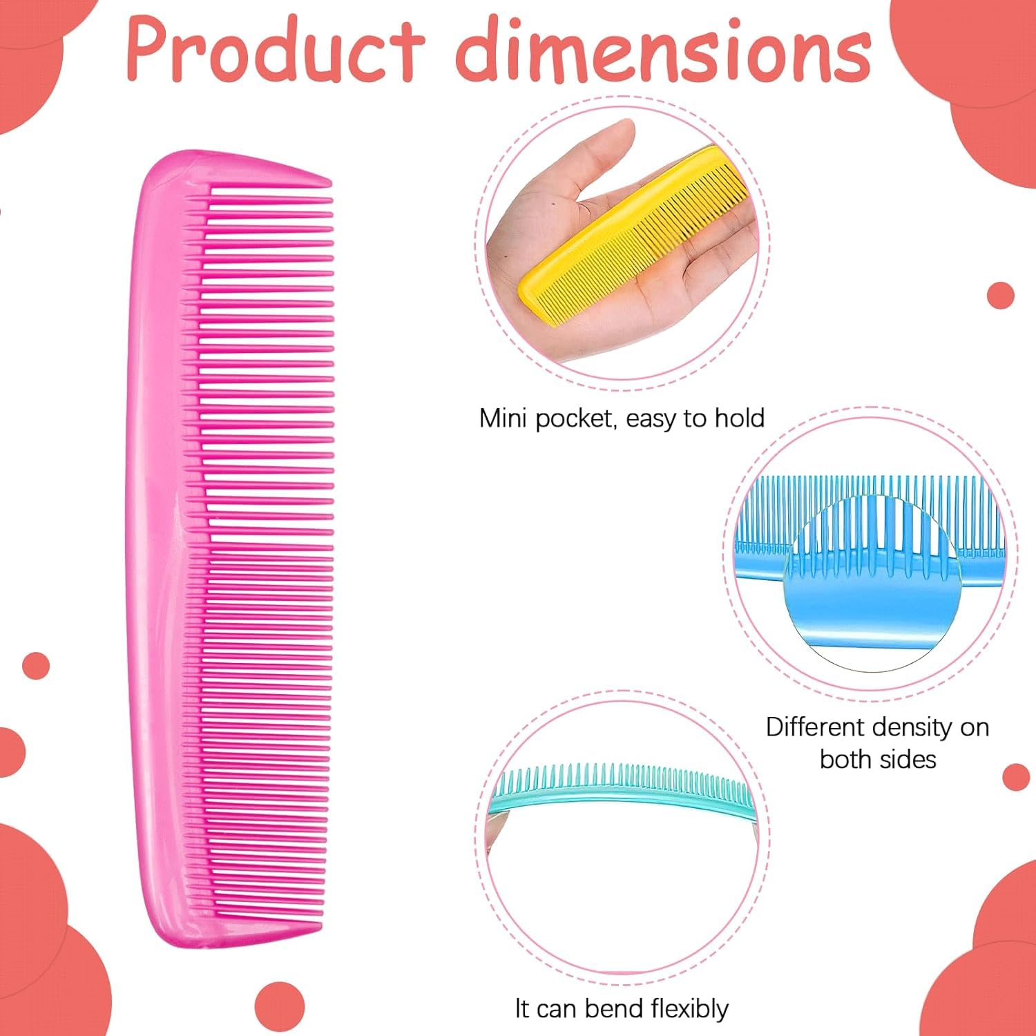 24 Pack Mini Wet Hair Brush, Detangling Hair Combs Set - Image 3