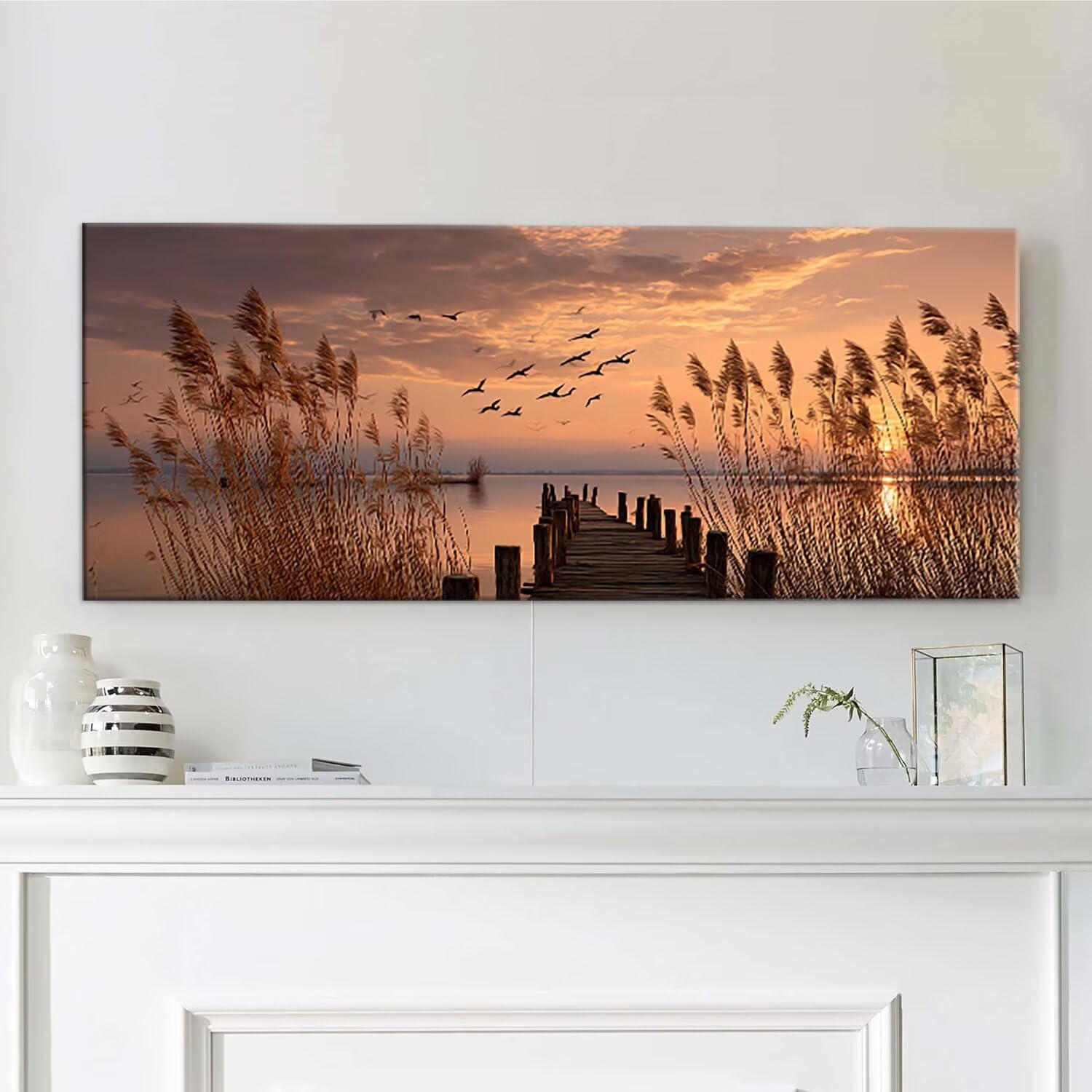 Malen nach Zahlen Erwachsene Sonnenuntergang Brücke - Paint by Numbers Adult Mit 4 Pinseln und Acrylfarbe - DIY Handgemalt Ölgemälde Kit für Geschenke, Wanddeko und kreative Freizeit 120x60cm x-914