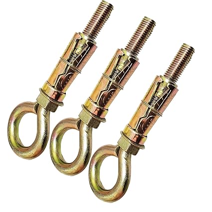 Anchor Round Close Brass Hook 10 mm Fasteners, Brass Hook (Color - Golden) (10mm, 6)
