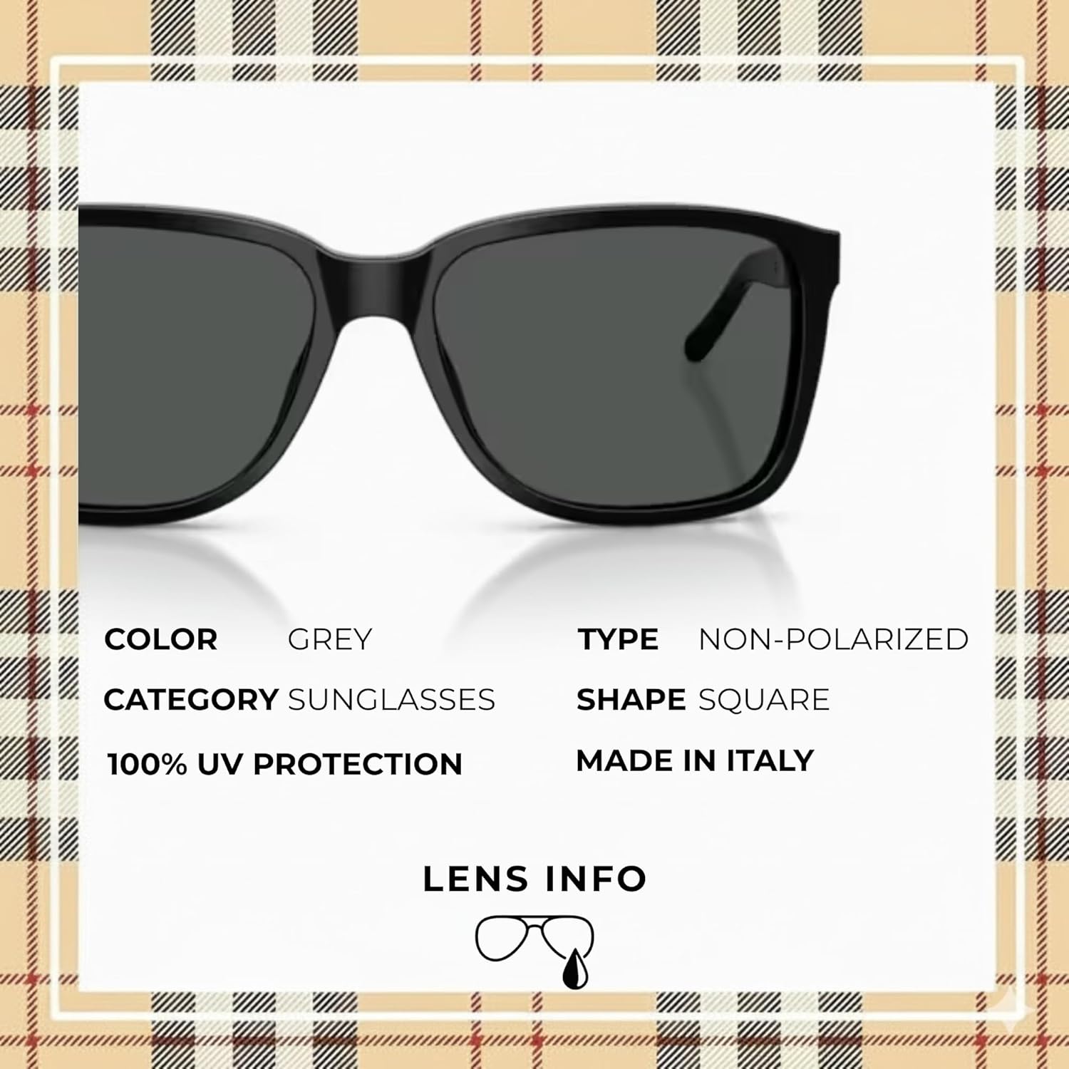 BURBERRY BE4181 Square Shape Acetate Sunglasses with Luxury Eyewear Kit - Image 4