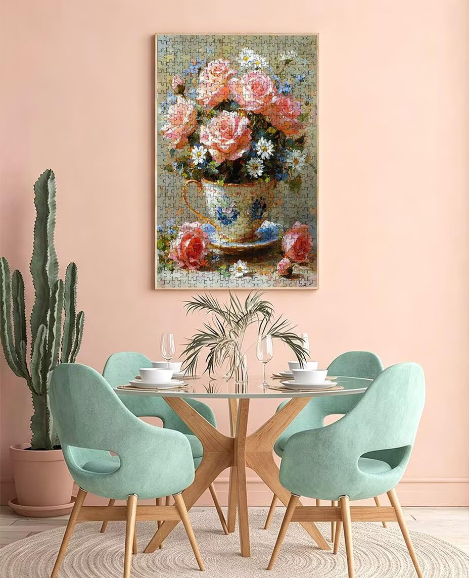 Puzzle 6000 Teile Erwachsene, Rosa Blumen Jigsaw Puzzle 6000 Teile, Impossible Klassische Puzzles, Komplex Herausfordernd Puzzles, Familie Aktivität Spiele, für Wanddekoration und Geschenke BXHZW2-252