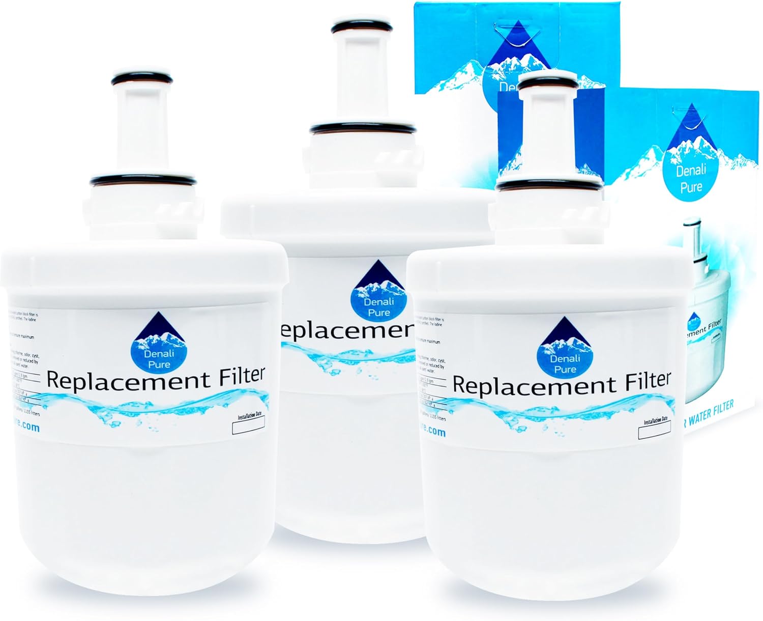3-Pack Replacement for Samsung RFG237AAPN/XAA-0000 Refrigerator Water Filter - Compatible with Samsung DA29-00003G, Samsung DA29-00003B, Samsung DA29-00003A Fridge Water Filter Cartridge