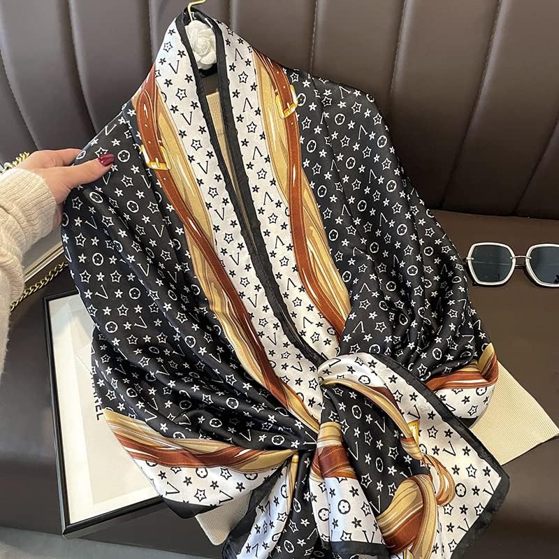 FairyCity Womens oversized Luxury Silk Scarf Long Satin Scarf Lightweight Fashion Shawl Wrap - Image 2