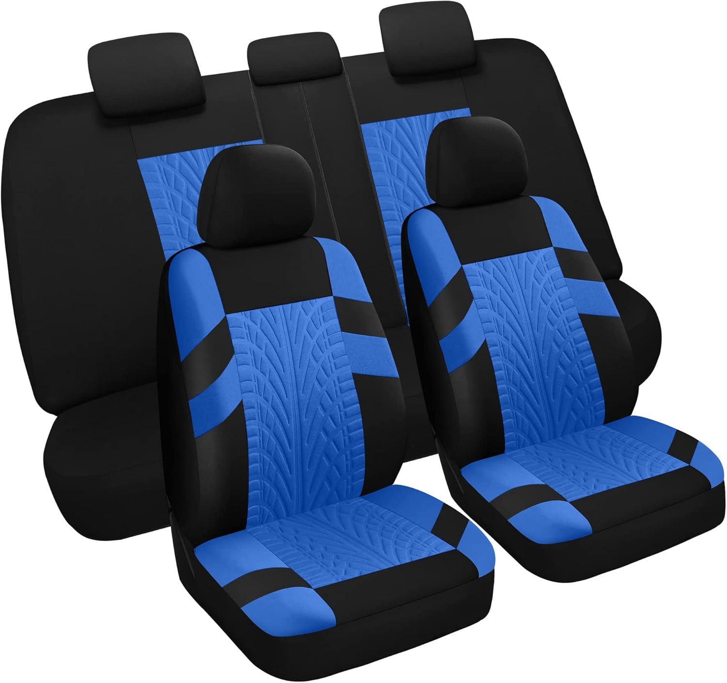 Juego completo de fundas de asiento de automóvil, fundas de asiento delantero y fundas de asiento trasero dividido para automóvil, fundas