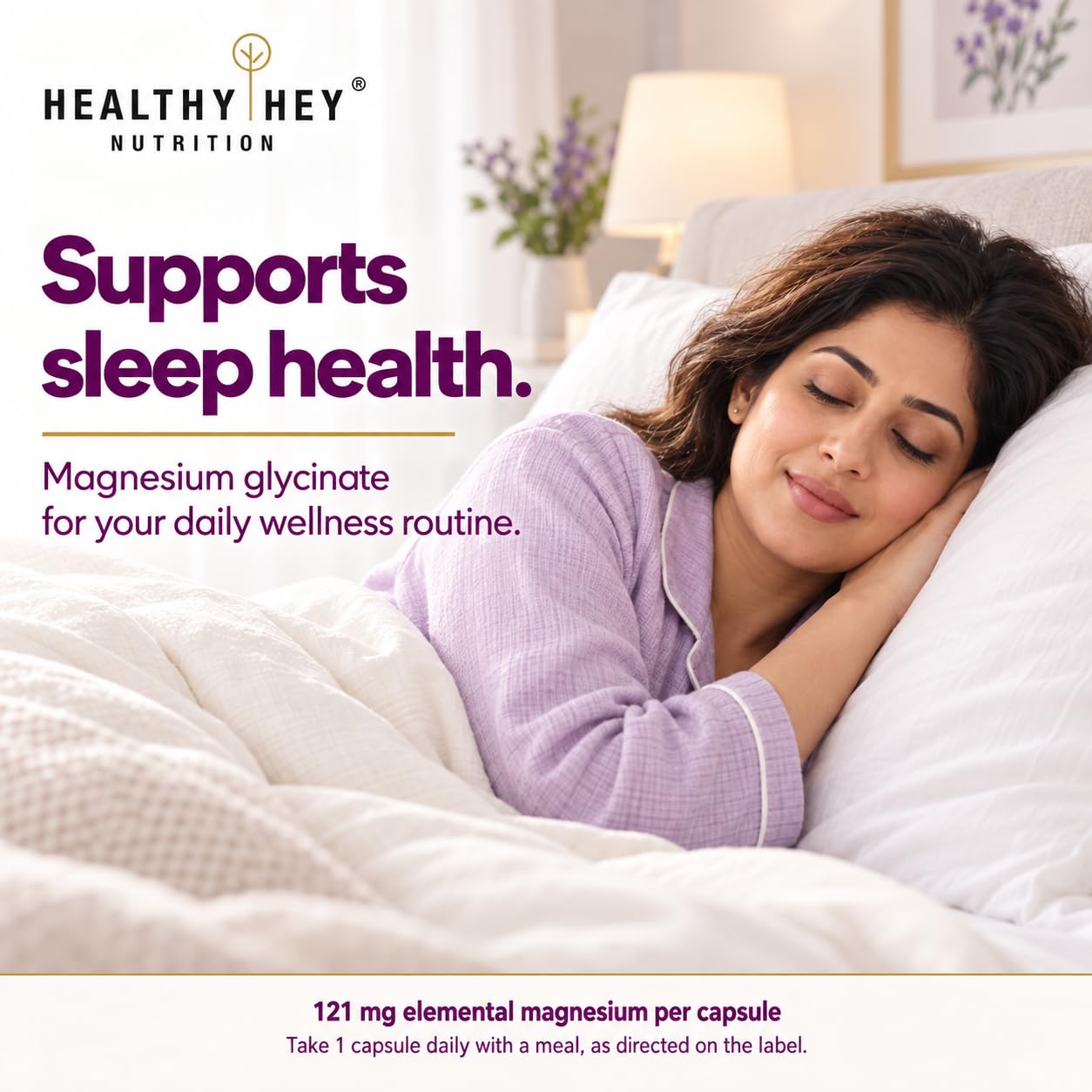 HealthyHey Nutrition Magnesium Glycinate Supplement High Absorption for Sleep, Cramps, & Nerves Health - 90 Vegetable Capsules — Amazon image 4