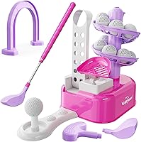 Vista 10 de Juego de golf para niños pequeños de EagleStone con lanzador de pedal, juguete de golf para niños de 3 a 8 años, incluye palo de golf ajustable, 15