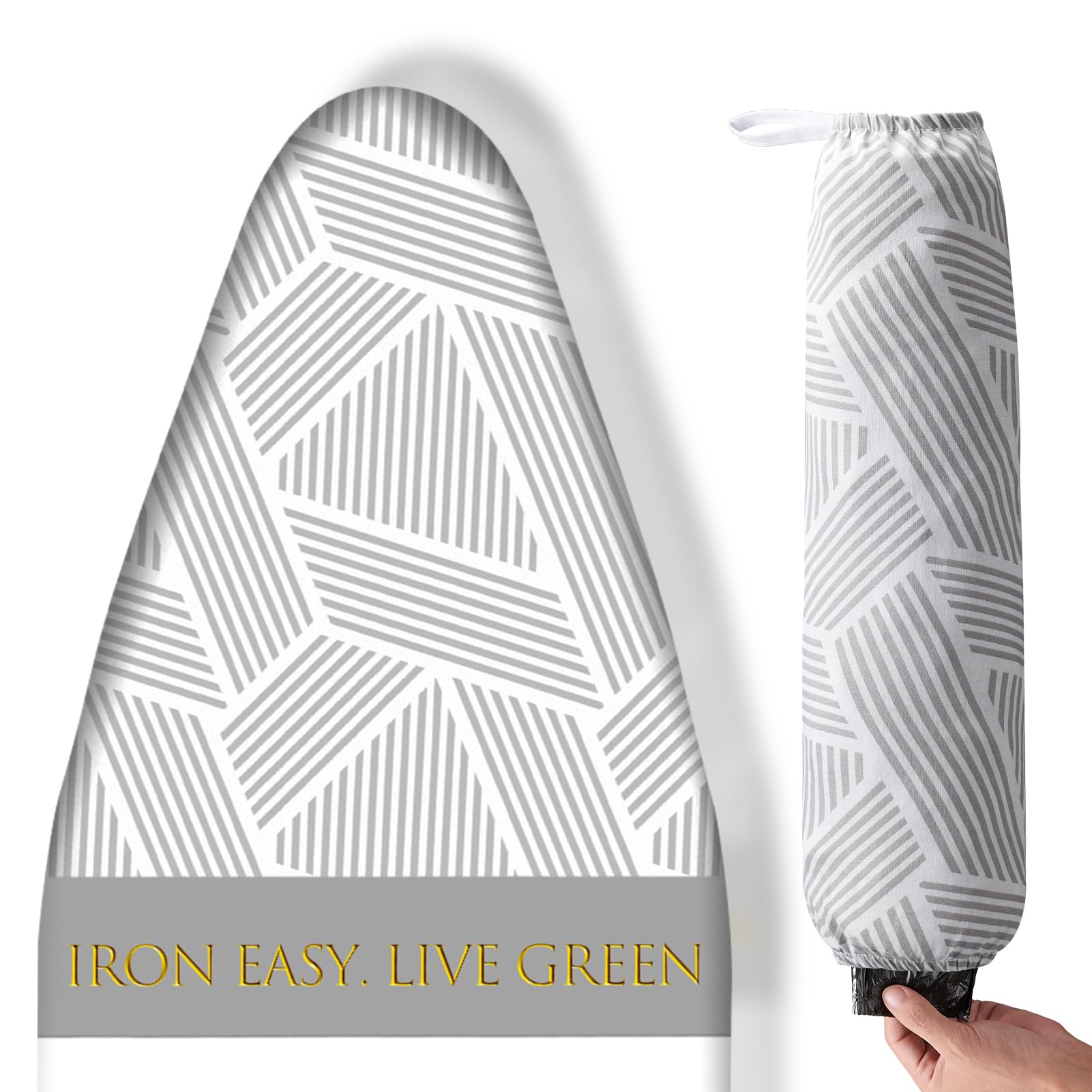 BNDX Eco-Friendly Ironing Board Cover and Pad 18" x 49" – Heat-Resistant, Stain-Proof, Ideal for Home Use, Hotels, College Students – Urban Geometry