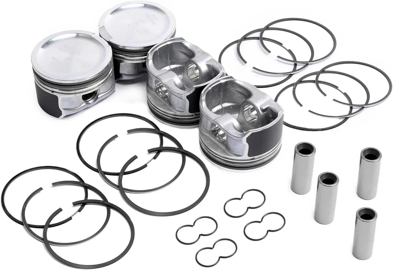 Engine Pistons And Rings Kit 06B107065N 4 Pcs STD Replacement For 06A198151B Compatible With A4 TT Beetle (Car) MK4 B5 1.8T