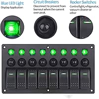 Vista 3 de Panel de interruptor basculante de 8 bandas para barco, panel de interruptores marinos, impermeables, con disyuntor, panel de interruptor