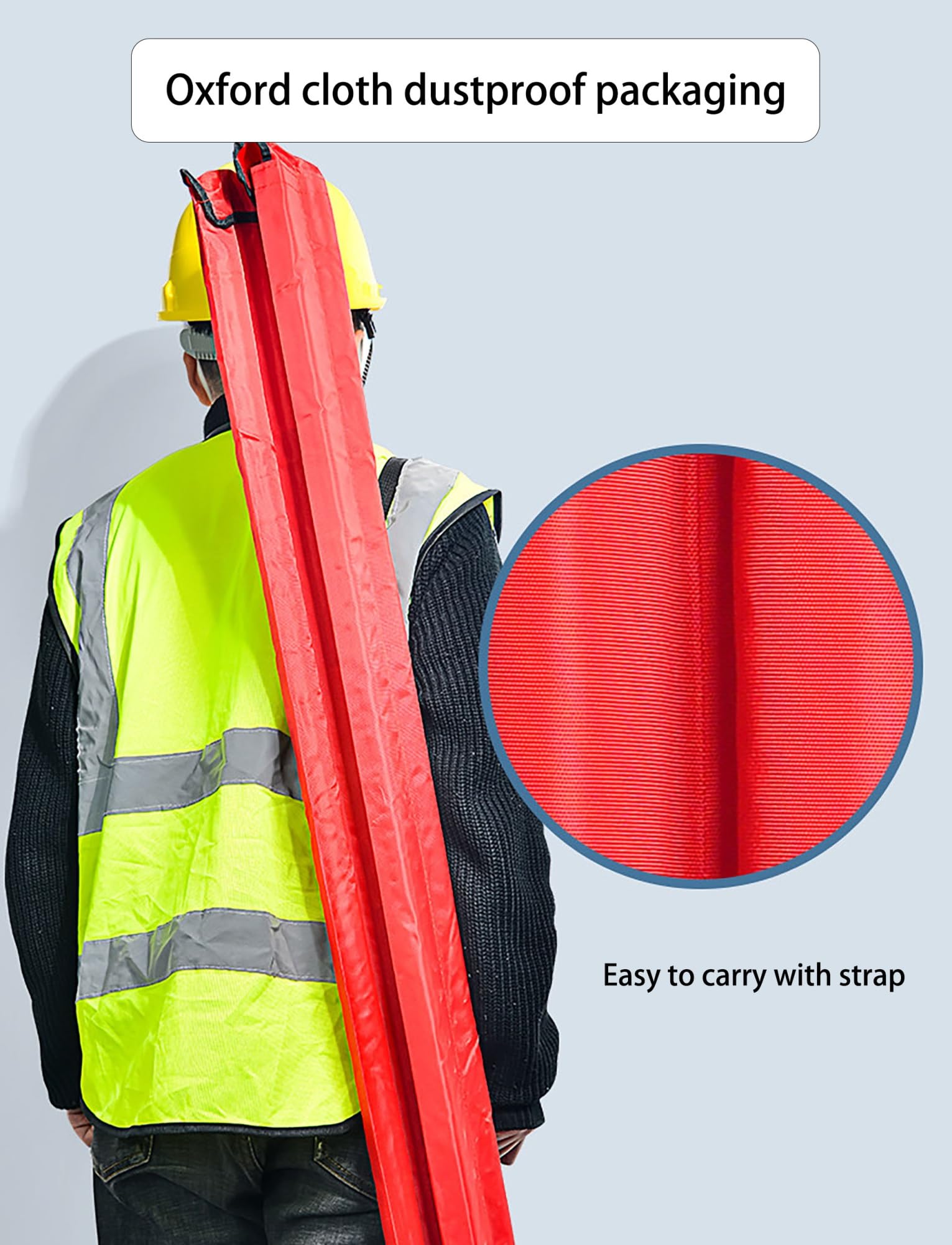 Polígono Ligero de Aluminio y Mira de Nivelación 2/3/5 Metros para Topografía, Obras Viales y Medidor de Profundidad para Pozos con Marcas Rojas de Alta Visibilidad(3 meters/9.8 ft)