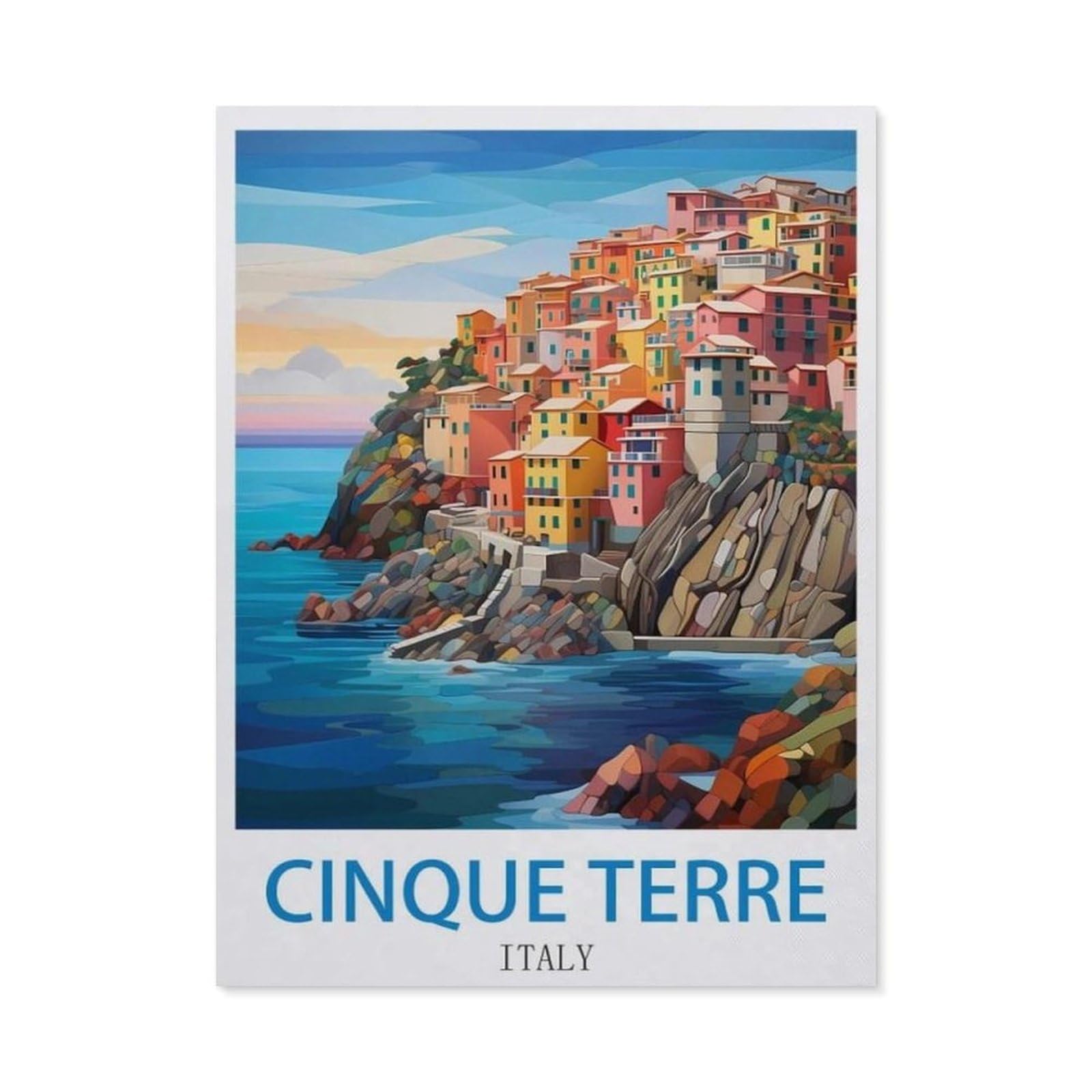BEAYODKP 5D Diamond Painting Set for Adults and Children，Cinque Terre Italy，DIY Diamond Crystal Rhinestone Embroidery Painting（30 x 40 cm/11.81 x 15.74 inches）-CO58