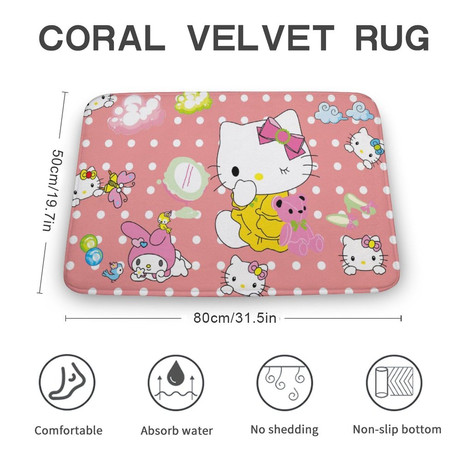 Amazon｜ハローキティ バスマット 速乾 洗える お風呂マット 滑り止め
