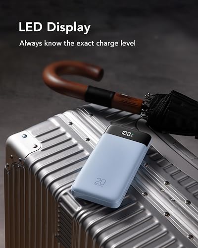 Vista 8 de Charmast - Cargador portátil de 20000 mAh con cables incorporados, banco de energía de 22.5W para viajes con carga rápida, paquete de batería