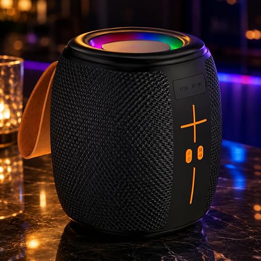 Caixa de Som Bluetooth 20W Portátil - IPX5 Resistente à Água, LED Controlável, TWS, Bateria Recarregável, USB, Auxiliar e Som Potente para Festa e Uso Diário
