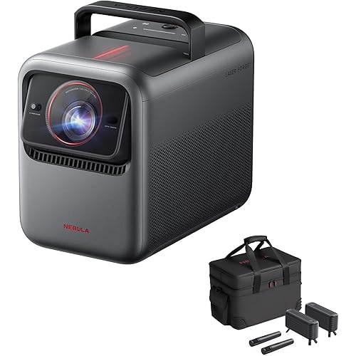 NEBULA X1 Bundle Triple Laser 4K Projector, 3,500 ANSI Lumens, 56,000:1 Contrast, 200W 4.1.2 Surround Sound, Wi-Fi Speaker, 0.9-1.5 Optical Zoom, Smart AI, Dolby Vision, 300" Screen, Micro Gimbal, GTV