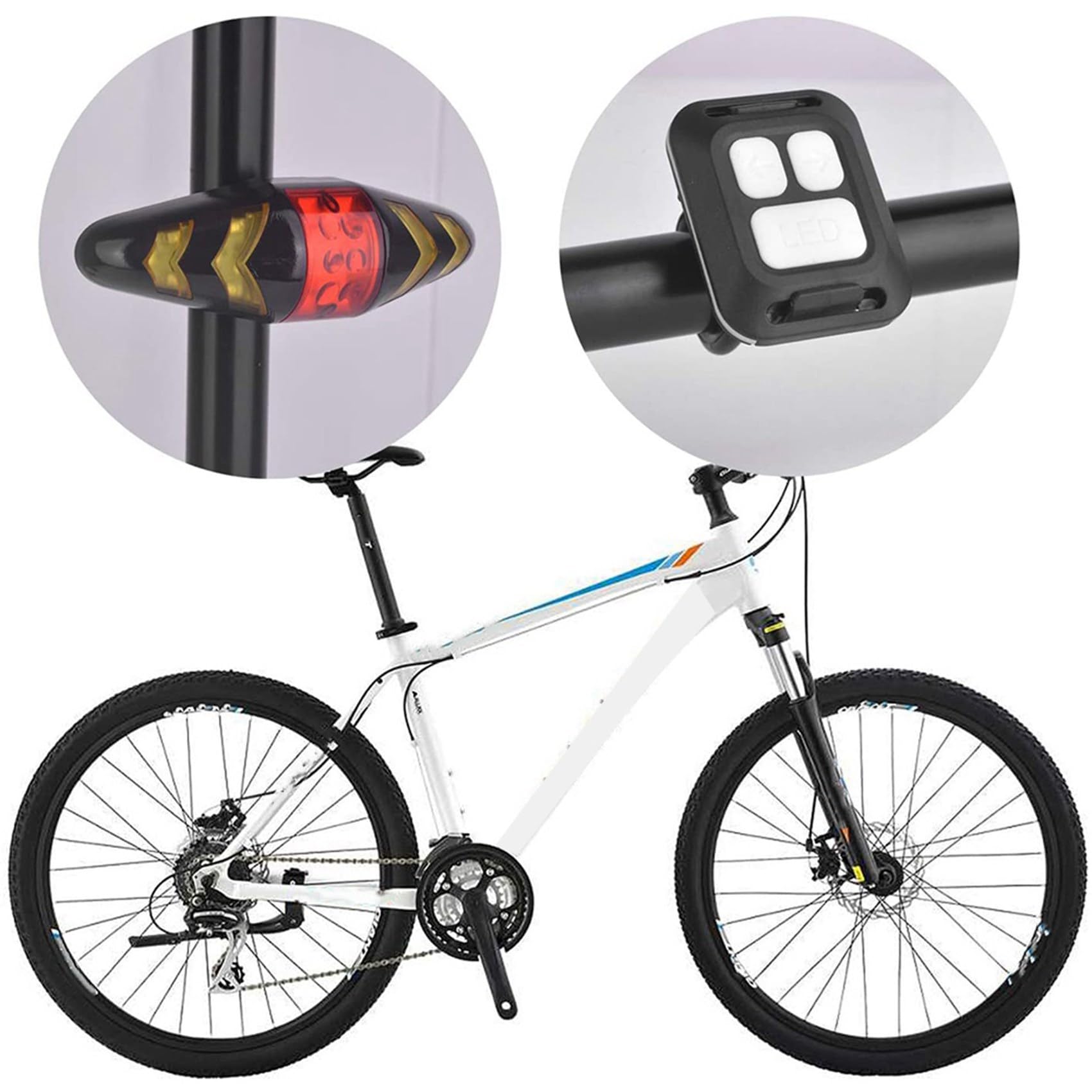 3X Posteriore per Bici con Indicatori di Direzione, Luci Posteriori per Freno Bici Ricaricabili A LED Ultra Luminose USB Ricaricabili
