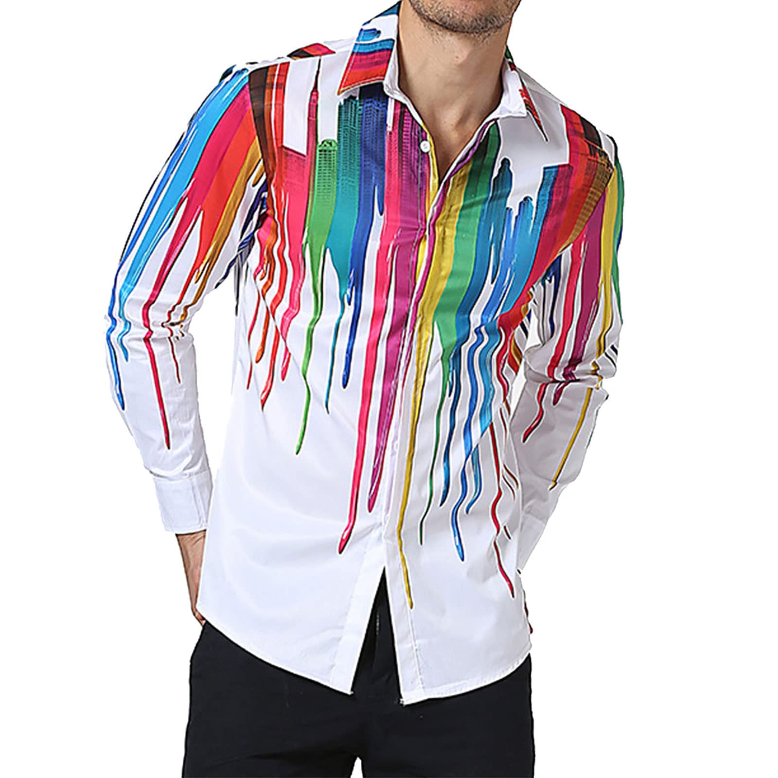 Chemisier imprimé boutonné multicolore : le confort des manches longues légères - 7