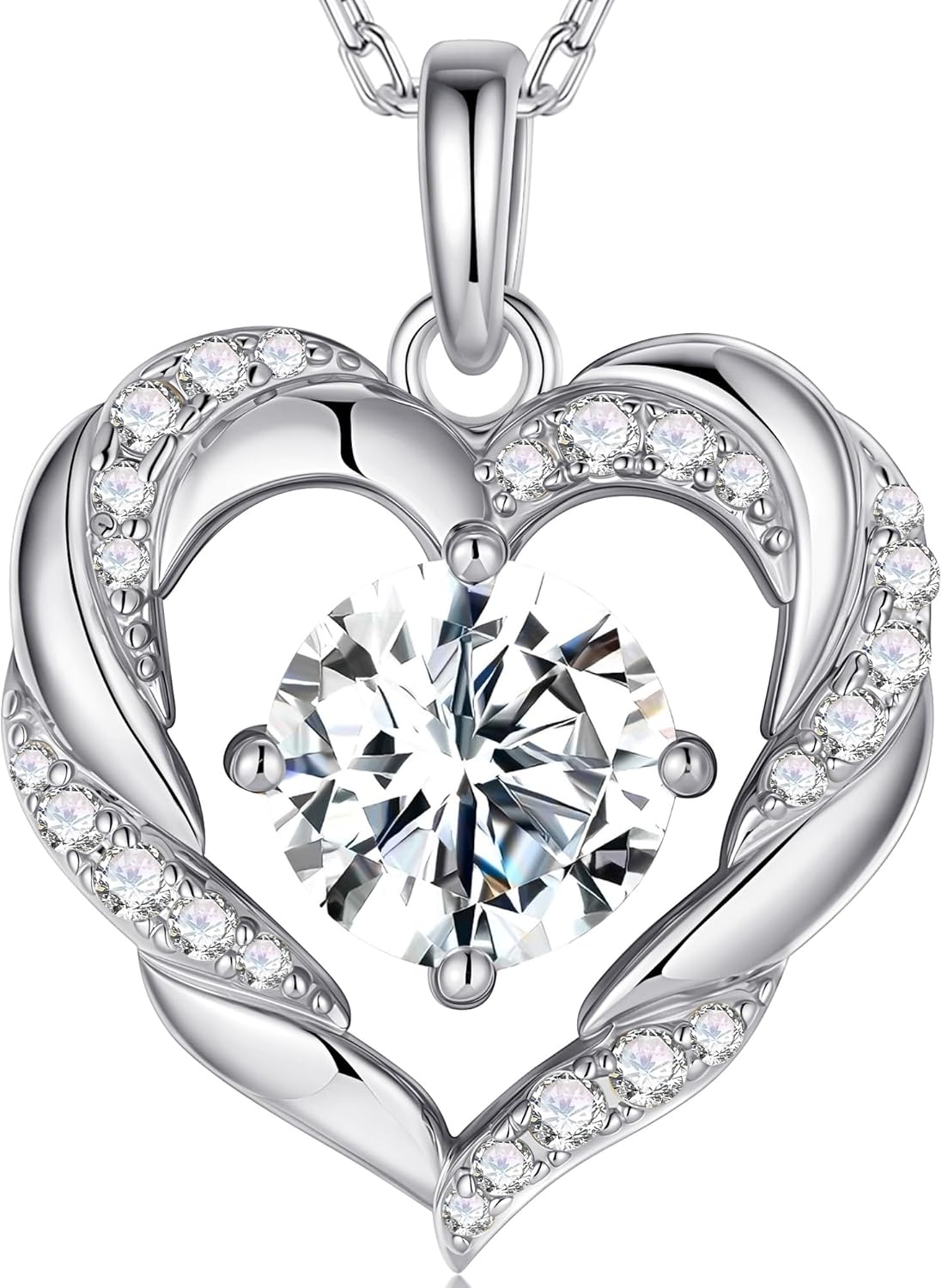 MOOSEA Personal Gifts for Women Wife, 1-3 Carat Moissanite Heart Pendant Necklaces Anniversary Birthday Gifts for Wife Mom Daughter 925 Sterling Silver Necklace