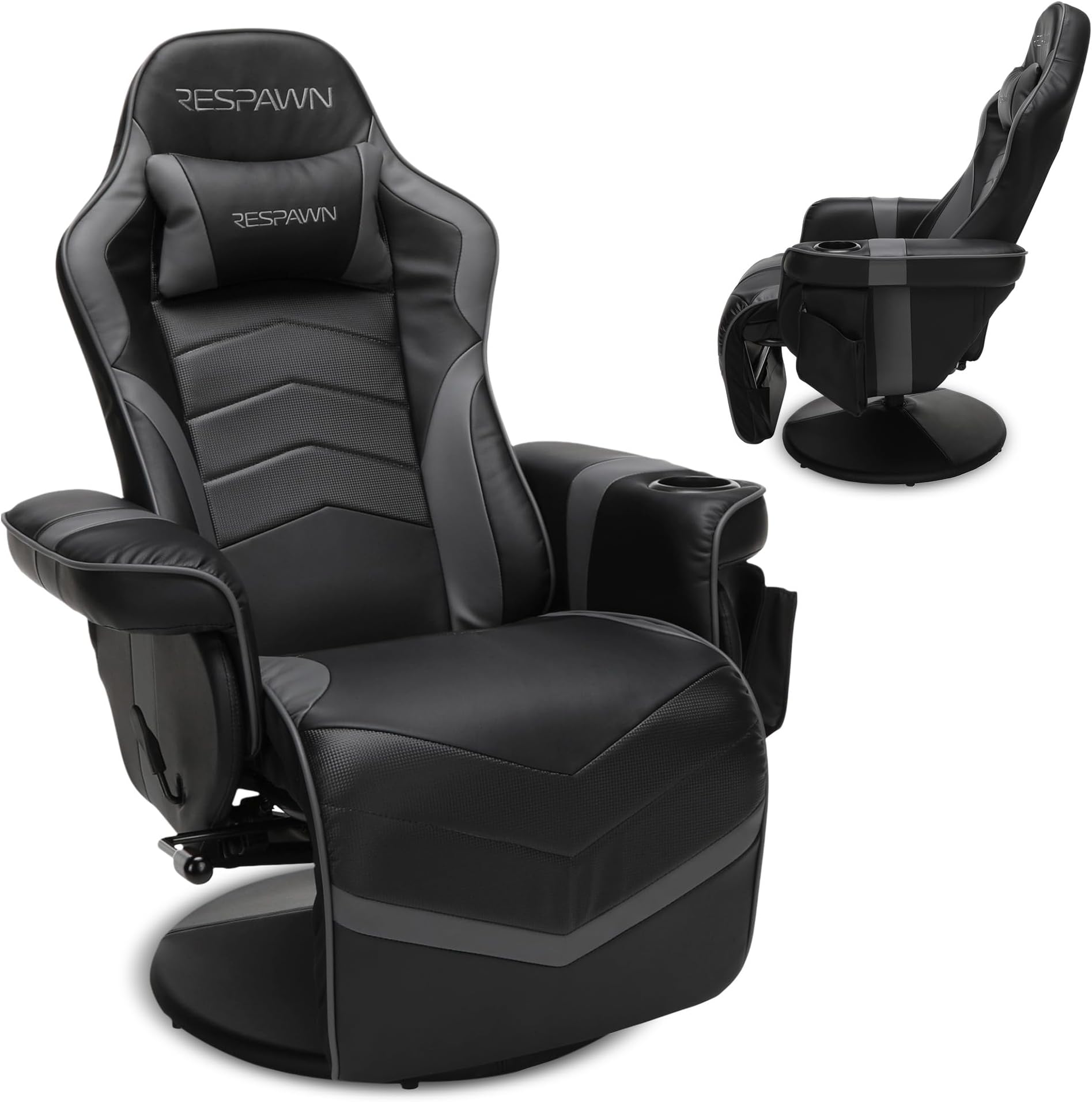 900 Racing Style Gaming Recliner, Reclining Gaming Chair, Grey