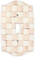 Vista 26 de MACKENZIE-CHILDS Enamel Switch Plate, Light-Switch Cover, Single Rocker, Black-and-White Courtly Check