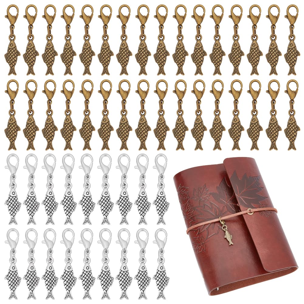 Breloques poisson fabrication bijoux pendentifs alliage 80x - 6