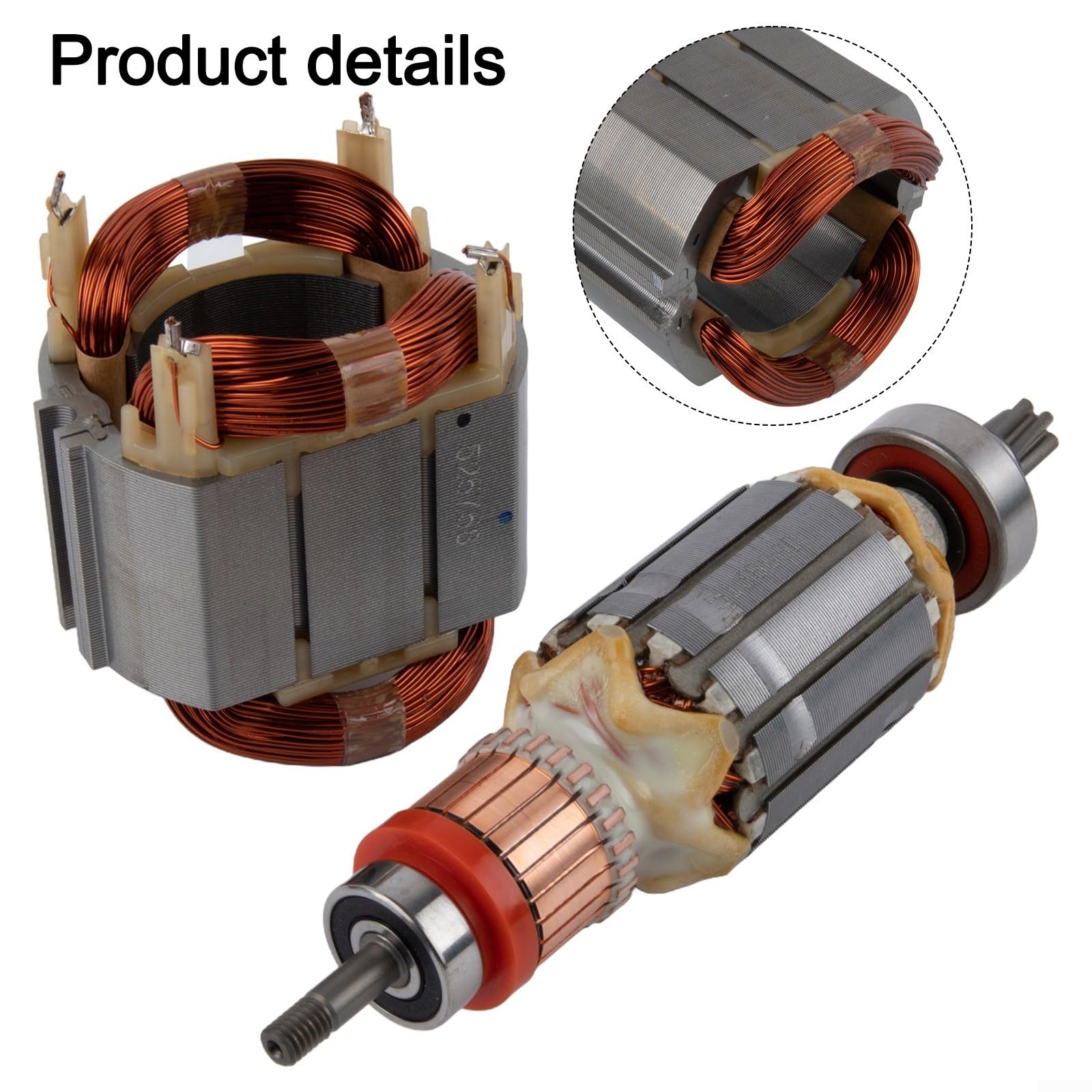 Juego de 6 cepillos de rotor y escobillas de carbón compatibles con HR4001C HR4010C HR4011C HR4003C HR4013C 513888-4 625758-6 CB350